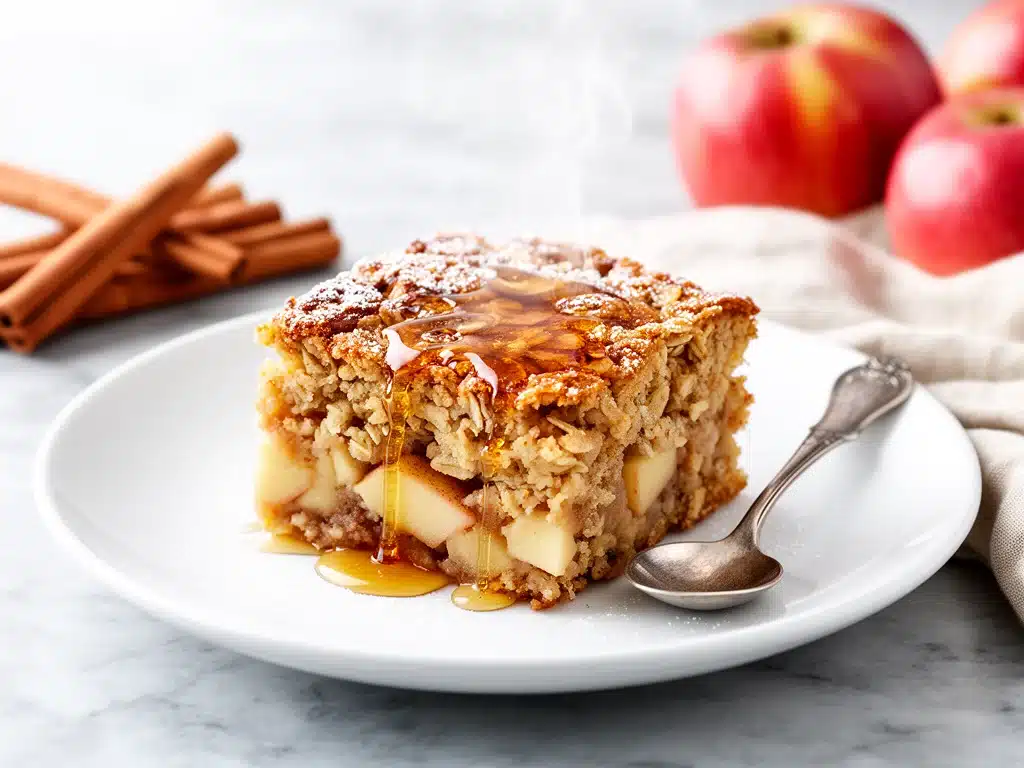 apple cinnamon baked oatmeal - featured image