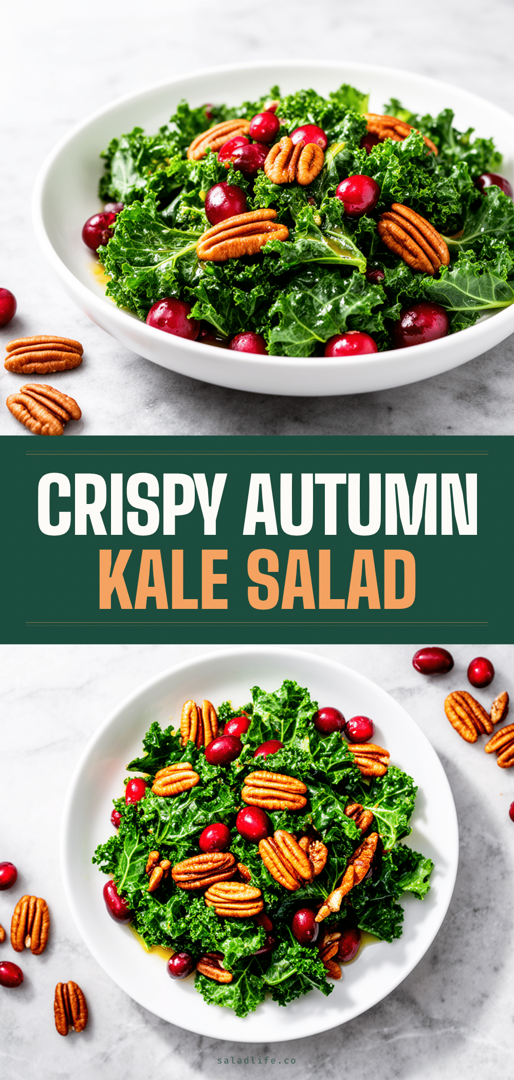 Crisp Autumn Kale Salad with Cranberries and Pecans 5 autumn kale salad recipe