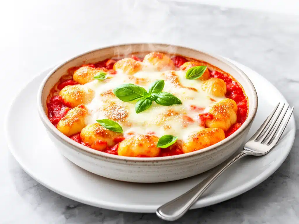 baked gnocchi with marinara - featured image