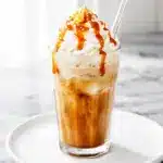 blended salted caramel frappe - featured image