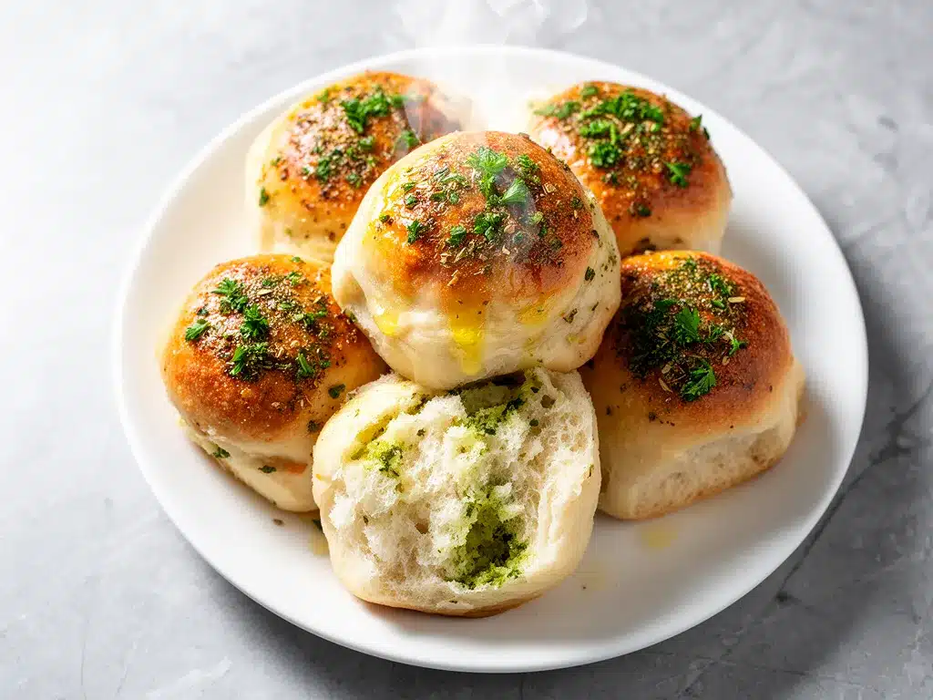 Buttery Garlic Herb Dinner Rolls: 5-Min Easy Recipe 4 buttery garlic herb dinner rolls preparation steps