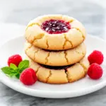 buttery raspberry thumbprint cookies - featured image