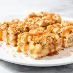 caramel apple crumble bars - featured image