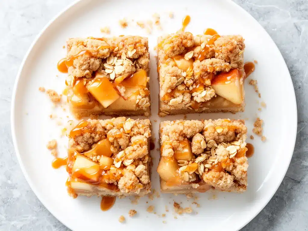 Caramel Apple Crumble Bars Recipe Easy Homemade Fall Dessert to Make on Repeat 4 caramel apple crumble bars preparation steps