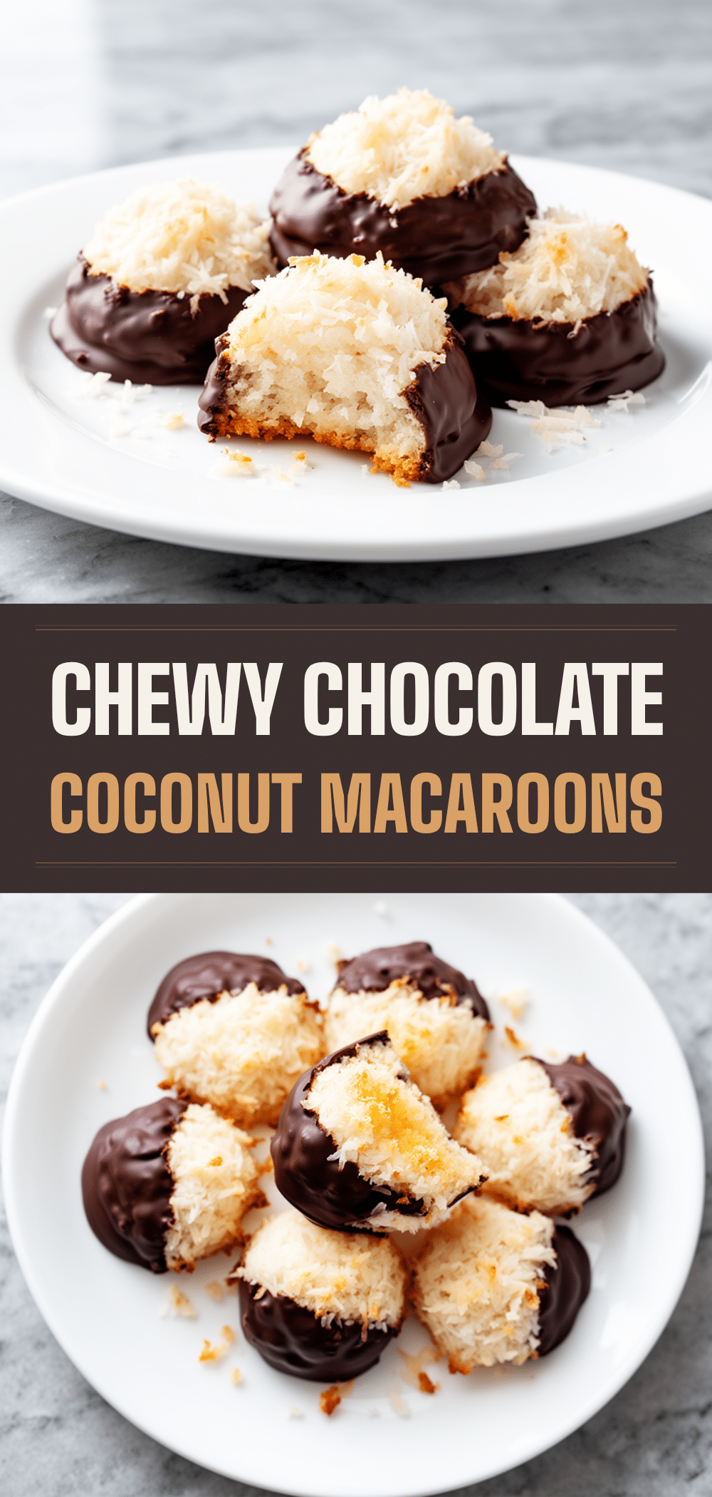 Chewy Coconut Macaroons Dipped in Chocolate Easy 5-Ingredient Recipe 5 chewy coconut macaroons dipped in chocolate recipe