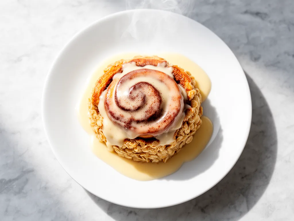 Cinnamon Roll Baked Oatmeal Recipe Easy Vanilla Glaze for Busy Weeknights 4 cinnamon roll baked oatmeal preparation steps