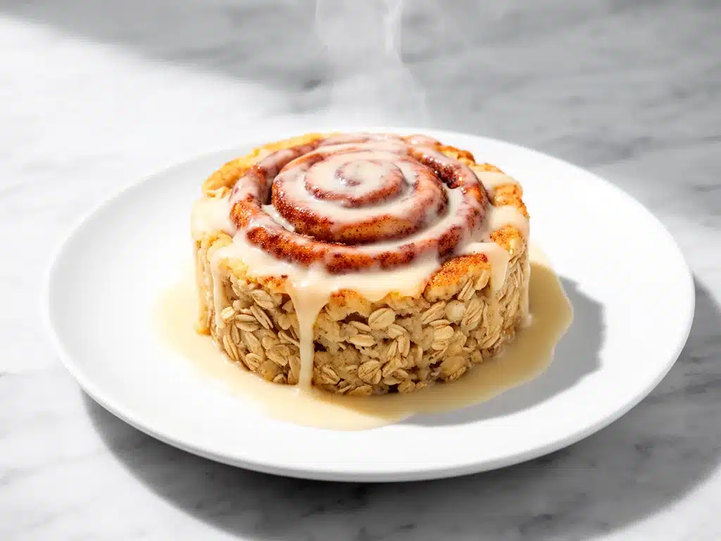 cinnamon roll baked oatmeal - featured image