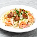 creamy cajun sausage and shrimp pasta - featured image