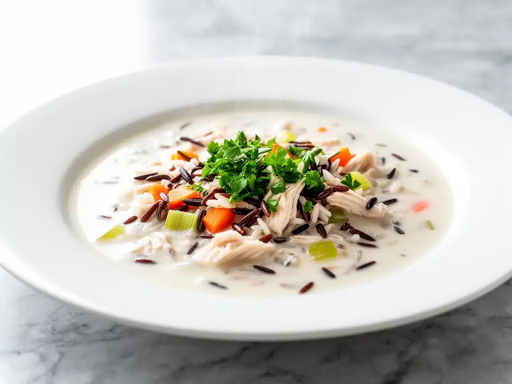 creamy chicken and wild rice soup - featured image