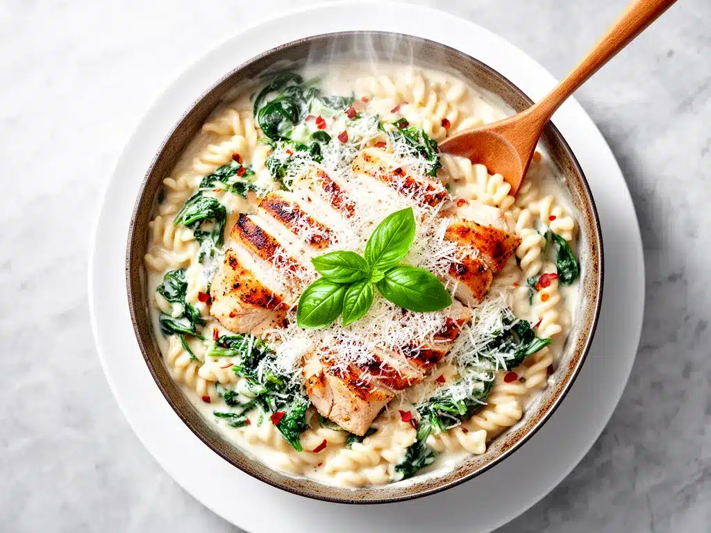 Creamy Chicken Florentine Pasta: Best 30-Minute Weeknight Dinner 4 creamy chicken florentine pasta preparation steps