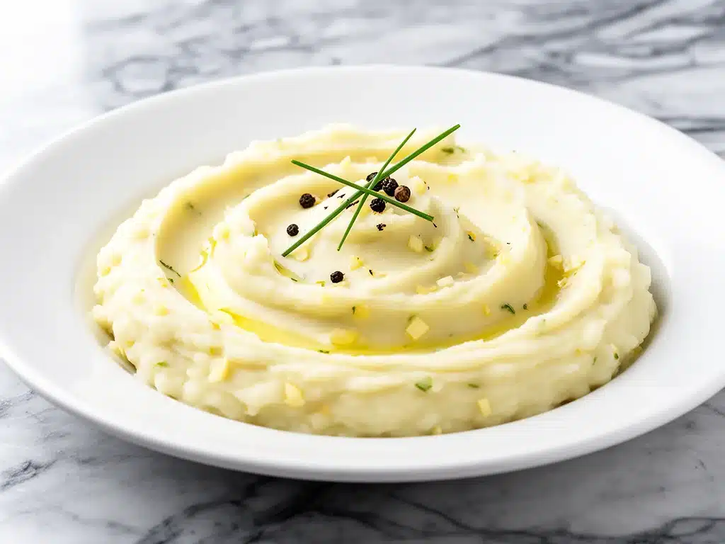 creamy garlic mashed potatoes - featured image