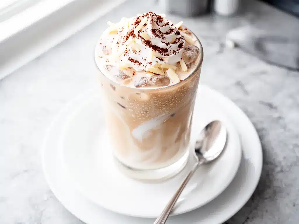 Creamy Iced White Chocolate Mocha Recipe with Simple Ingredients to Make on Repeat 4 creamy iced white chocolate mocha preparation steps