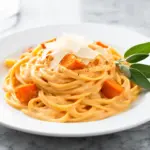 creamy pumpkin alfredo pasta - featured image