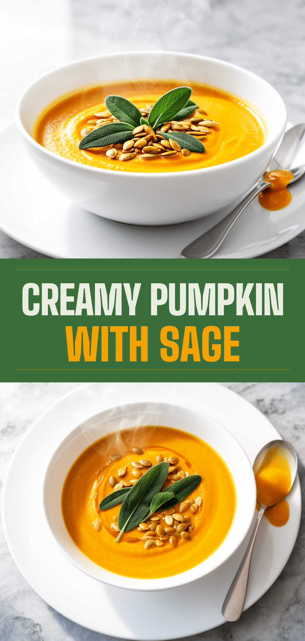 Creamy Pumpkin Soup Recipe with Crispy Sage Easy Cozy Fall Dinner Idea 5 creamy pumpkin soup recipe