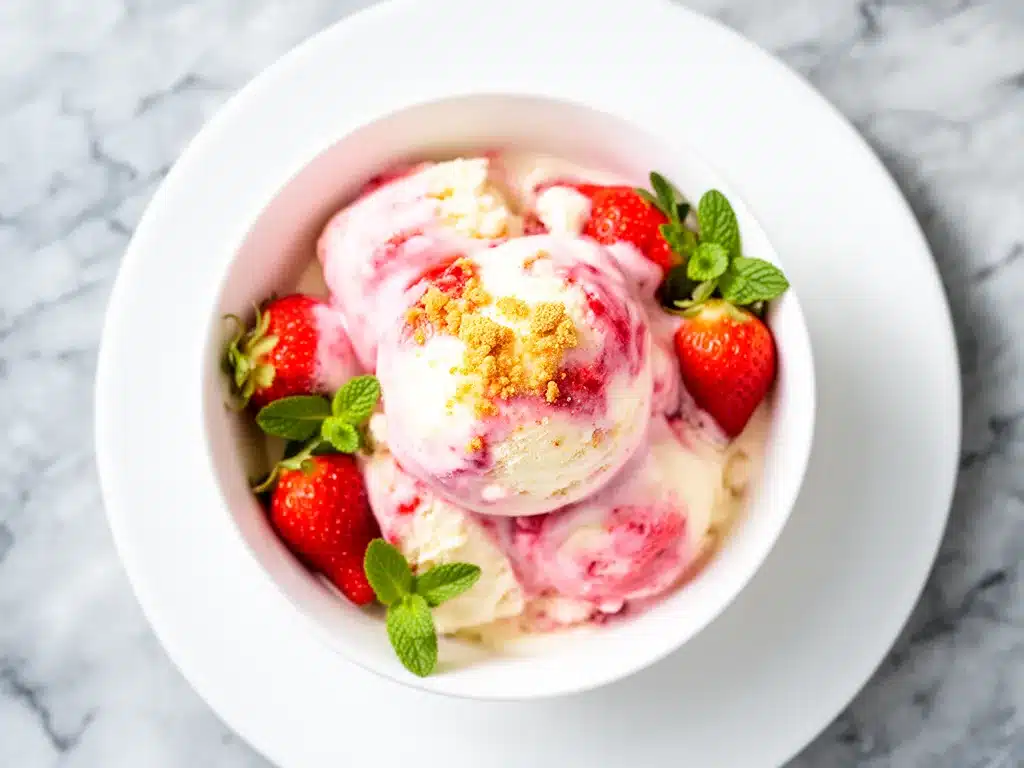 Creamy Strawberry Cheesecake Ice Cream Recipe Easy Homemade with Simple Ingredients 4 creamy strawberry cheesecake ice cream preparation steps