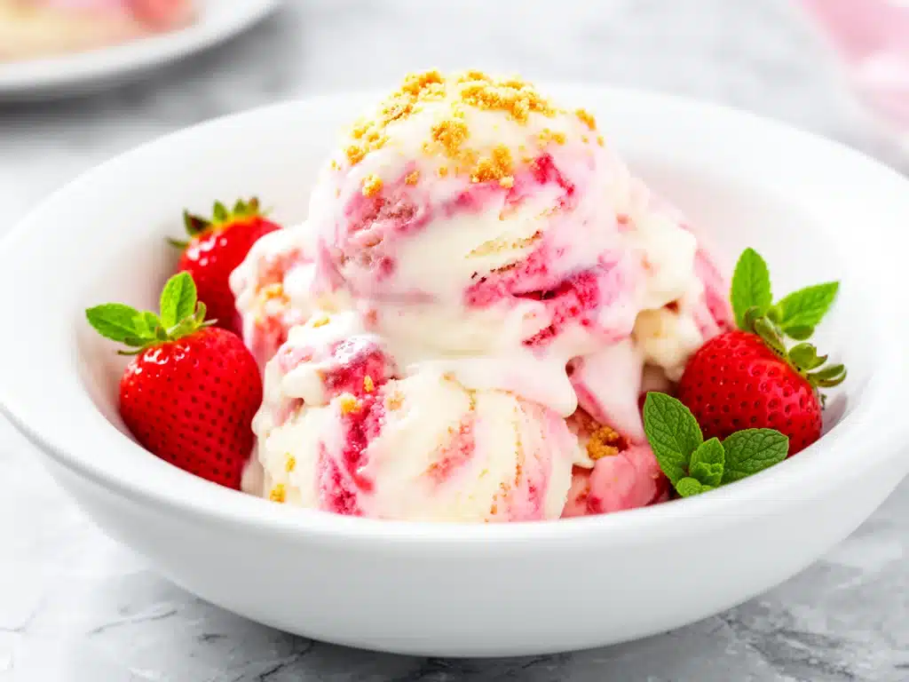 creamy strawberry cheesecake ice cream - featured image