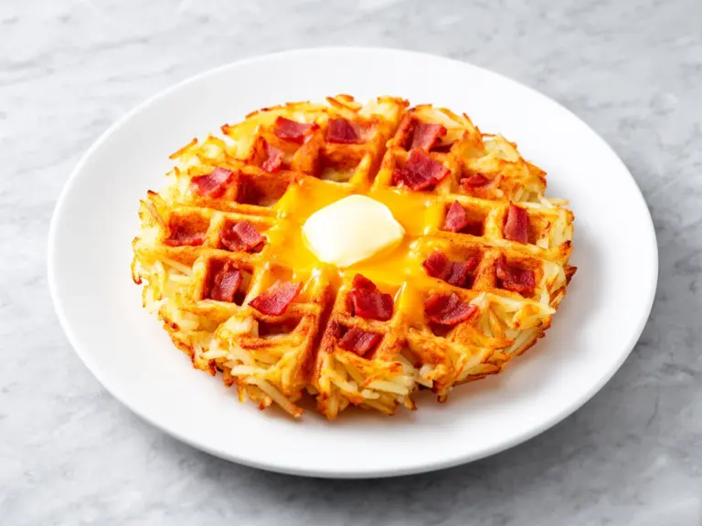 Home 3 Crispy Bacon and Cheddar Hash Brown Waffles - featured image