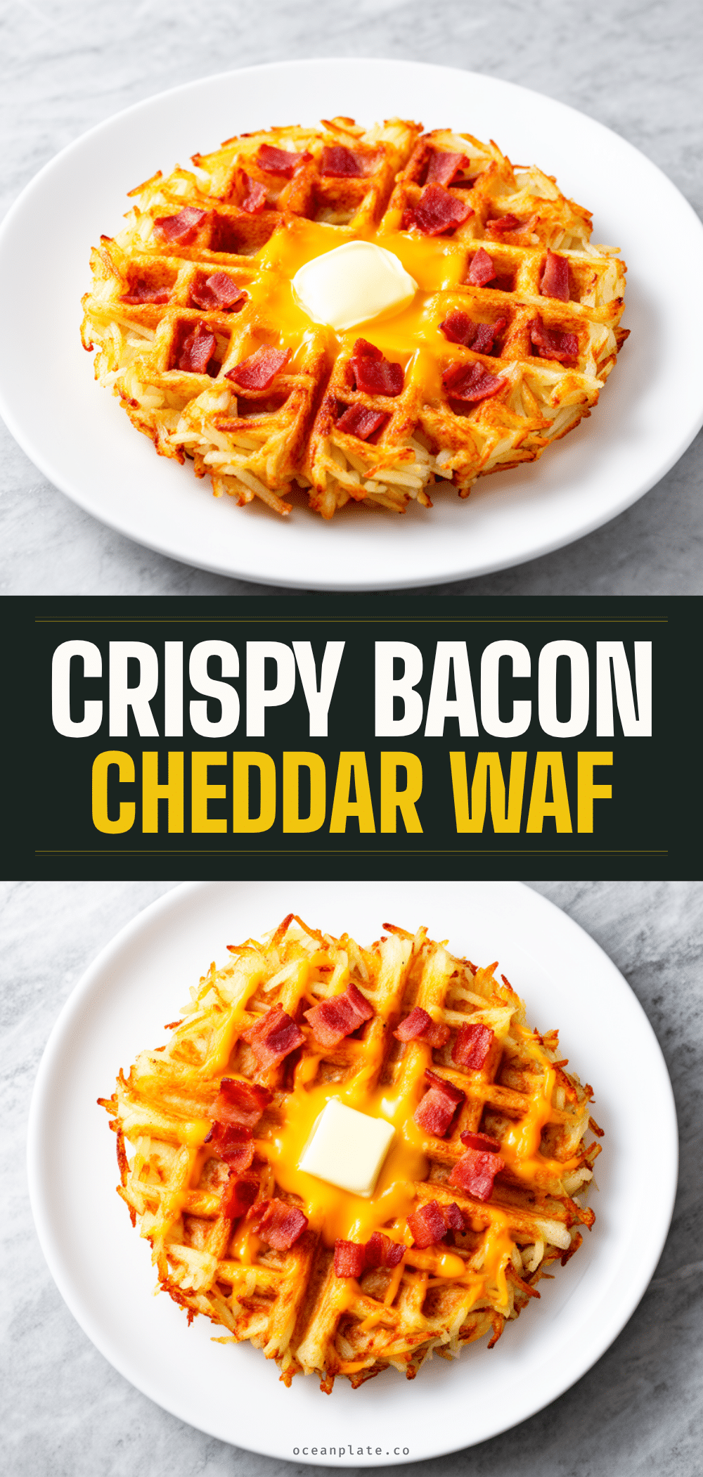 Crispy Bacon and Cheddar Hash Brown Waffles: 5-Min Breakfast 5 Crispy Bacon and Cheddar Hash Brown Waffles recipe