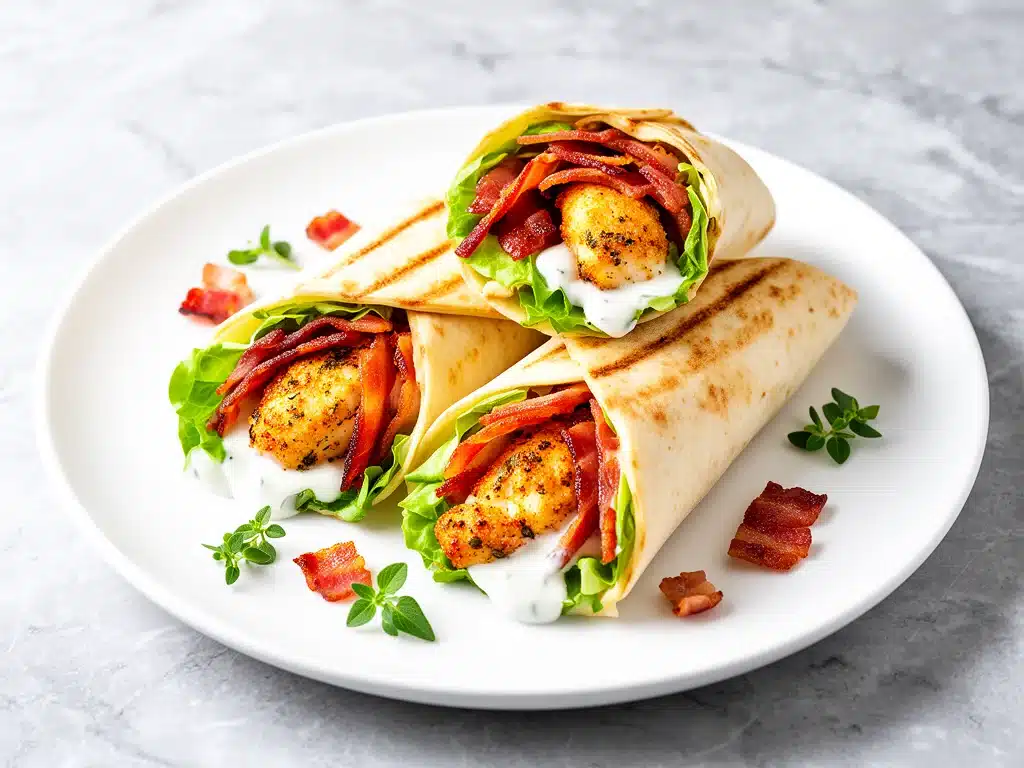 crispy chicken bacon ranch wraps - featured image