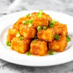 crispy honey garlic tofu - featured image