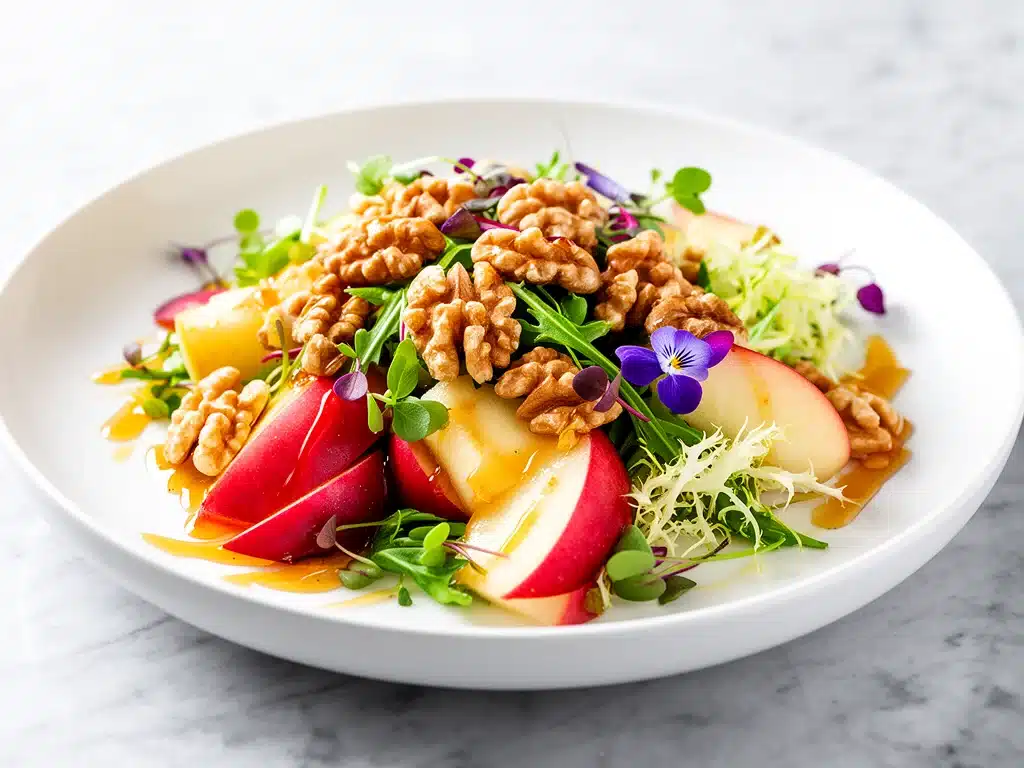 crunchy apple walnut harvest salad - featured image