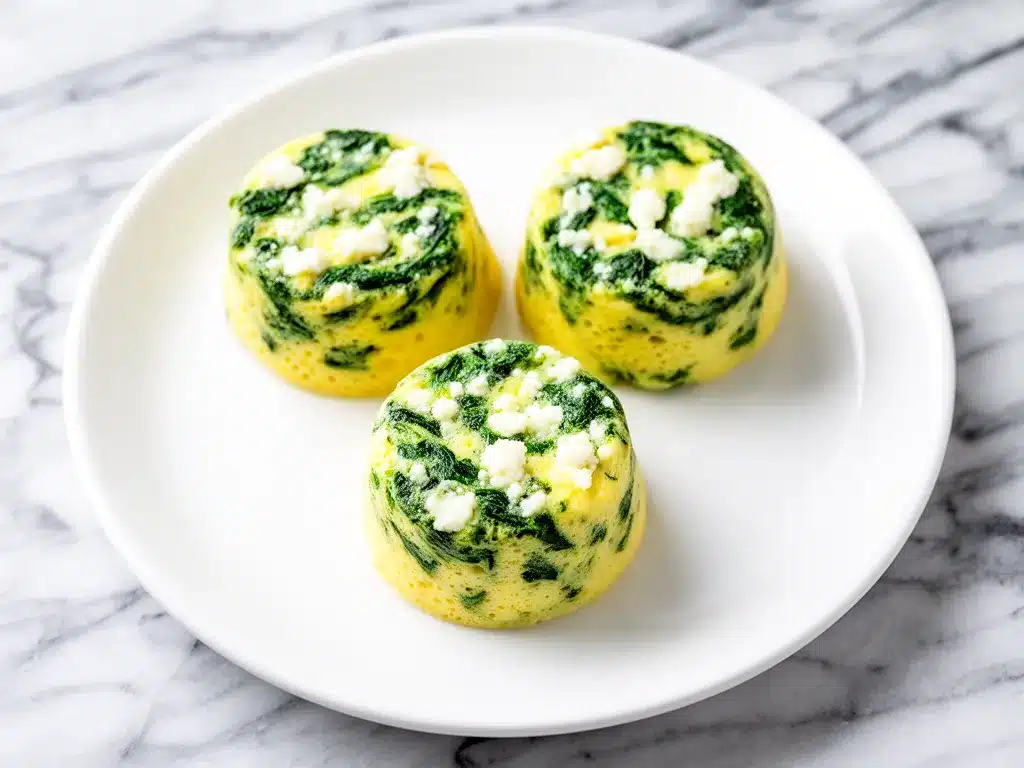 Fluffy Spinach and Feta Egg Bites 4 fluffy spinach and feta egg bites preparation steps
