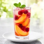 fresh raspberry peach iced tea - featured image