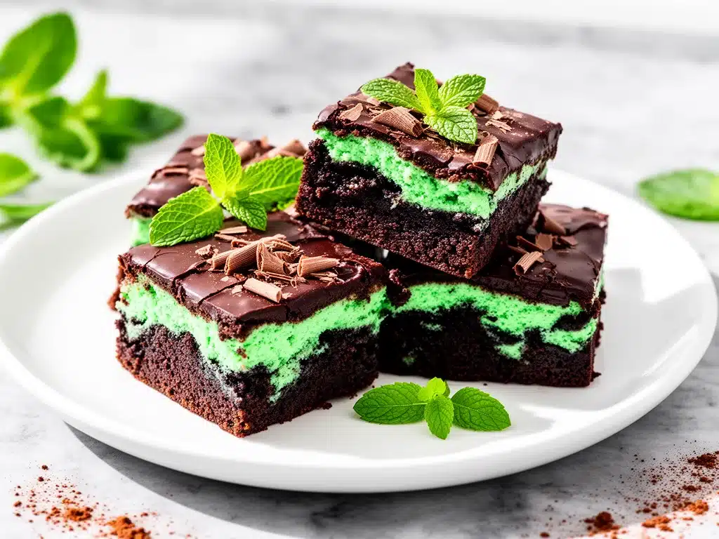fudgy mint chocolate brownies - featured image
