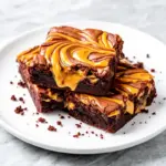 fudgy peanut butter swirl brownies - featured image