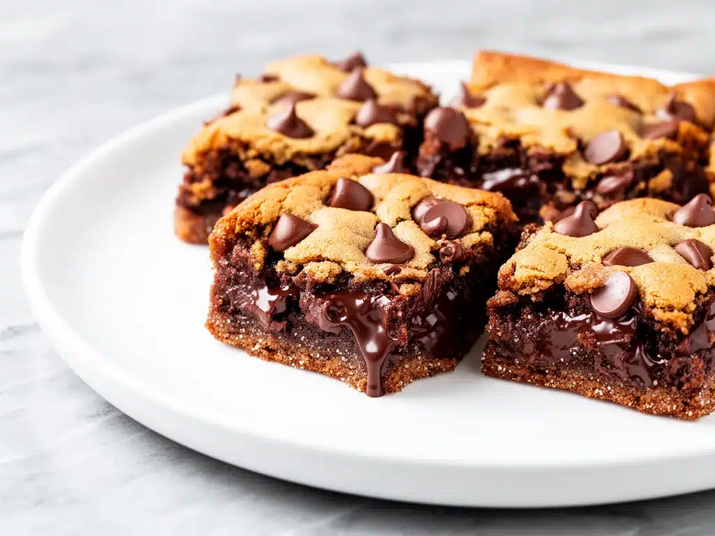 gooey chocolate chip cookie bars - featured image