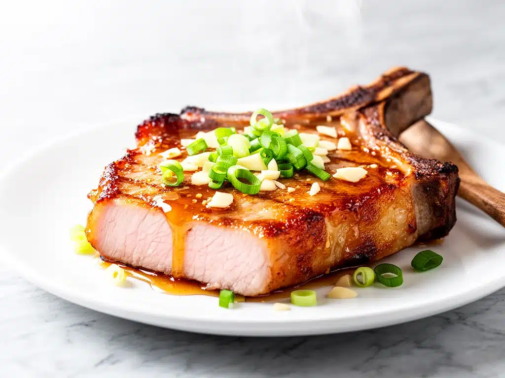 honey garlic glazed pork chops - featured image