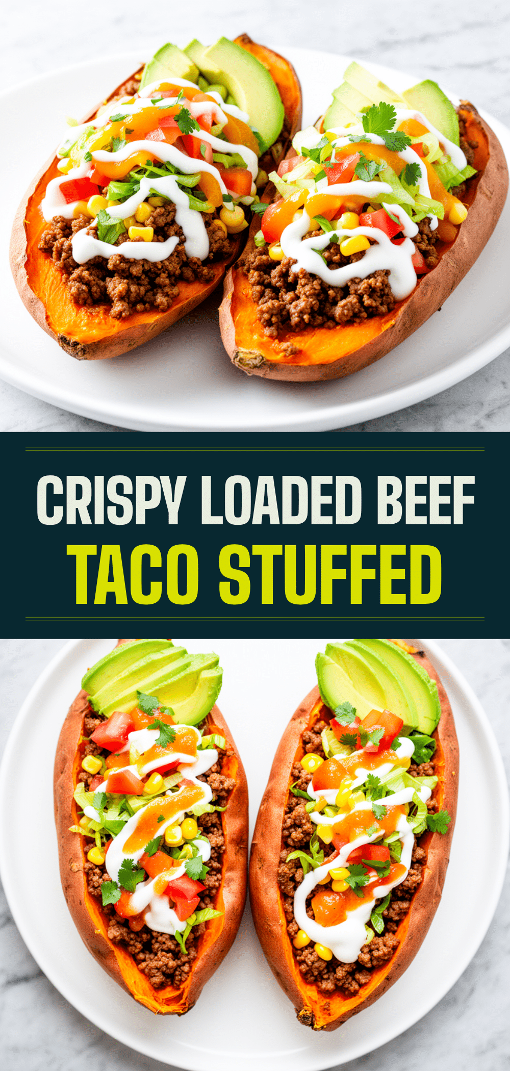 Loaded Beef Taco Stuffed Sweet Potatoes: Easy Family Dinner 5 Loaded Beef Taco Stuffed Sweet Potatoes recipe