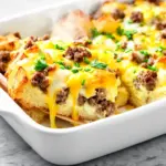 make-ahead sausage and cheese breakfast casserole - featured image