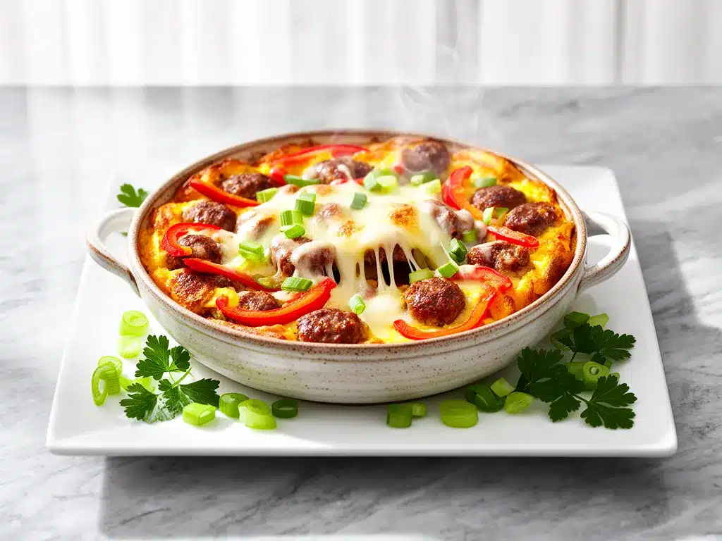 Make-Ahead Sausage and Cheese Breakfast Casserole: Best Homemade Batch Cooking Recipe 1 Make-Ahead Sausage and Cheese Breakfast Casserole preparation steps