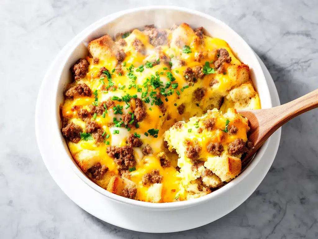 Make-Ahead Sausage and Cheese Breakfast Casserole Easy Recipe for Busy Weeknights 4 make-ahead sausage and cheese breakfast casserole preparation steps