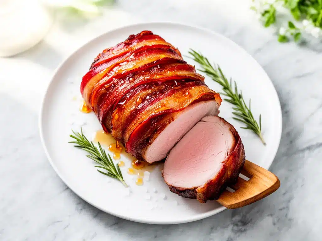 Maple Glazed Bacon Wrapped Pork Loin: Easy Family Favorite 4 maple glazed bacon wrapped pork loin preparation steps