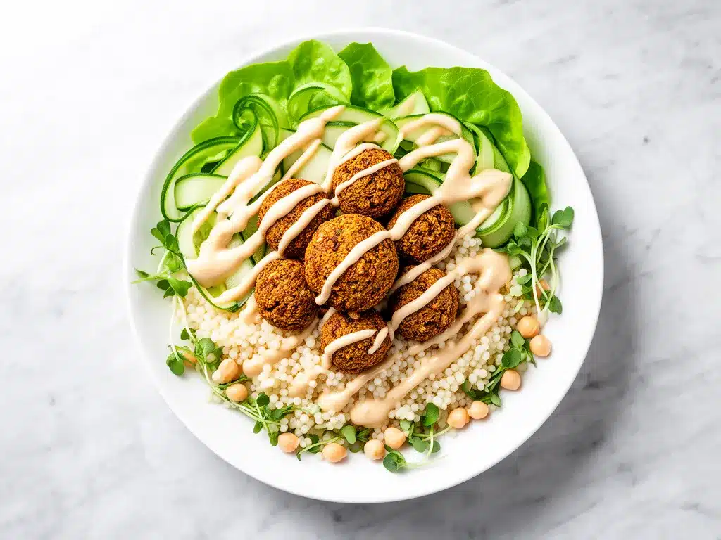 Mediterranean Falafel Bowl: Easy Healthy Lunch Ideas 4 Mediterranean Falafel Bowl preparation steps