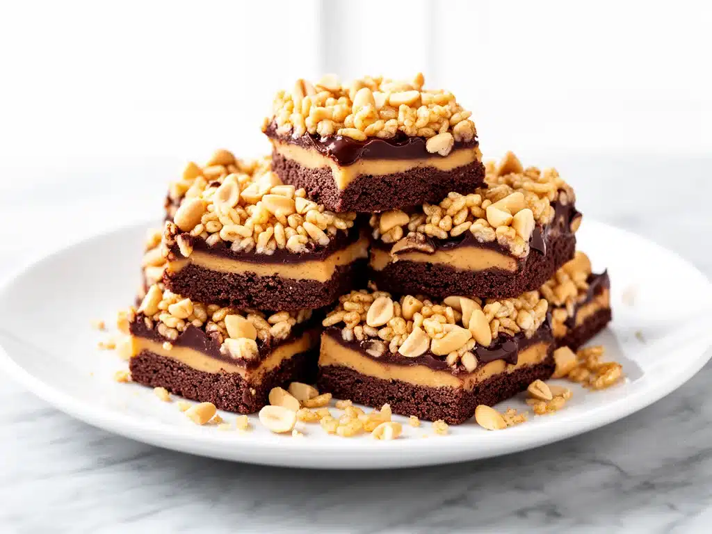 no-bake chocolate peanut butter bars - featured image
