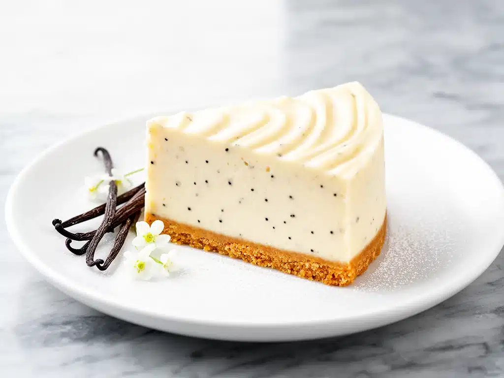 no-bake creamy vanilla bean cheesecake - featured image
