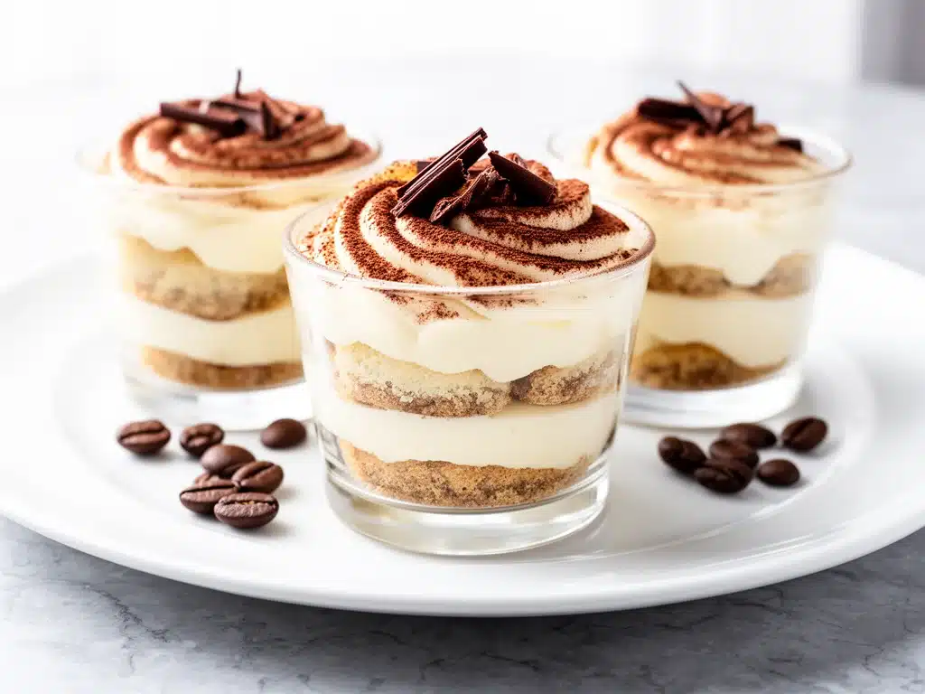 no bake tiramisu cheesecake cups - featured image