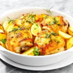 one pan greek lemon chicken and potatoes - featured image