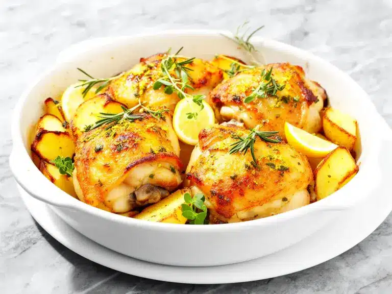 Home 3 one pan greek lemon chicken and potatoes - featured image