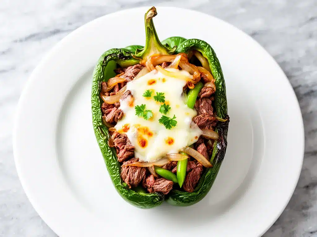 Cheesy Philly Cheesesteak Stuffed Peppers: Easy 30-Min Meal 4 Philly Cheesesteak Stuffed Peppers preparation steps