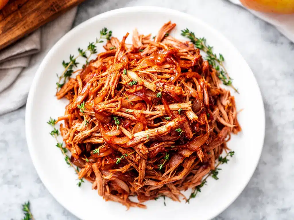Slow Cooker Apple Cider Pulled Pork Recipe Easy Cozy Fall Dinner Ideas 4 slow cooker apple cider pulled pork preparation steps