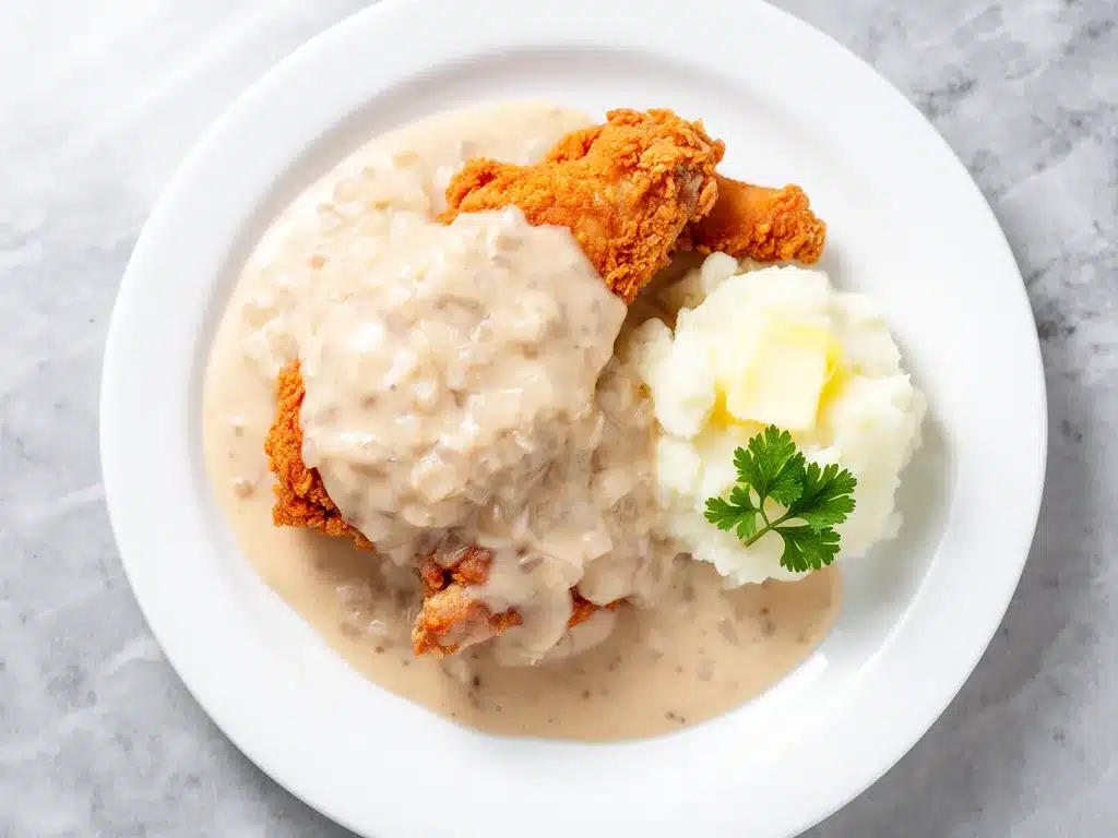 Smothered Chicken: 5-Step Easy Creamy Onion Gravy 4 smothered chicken preparation steps