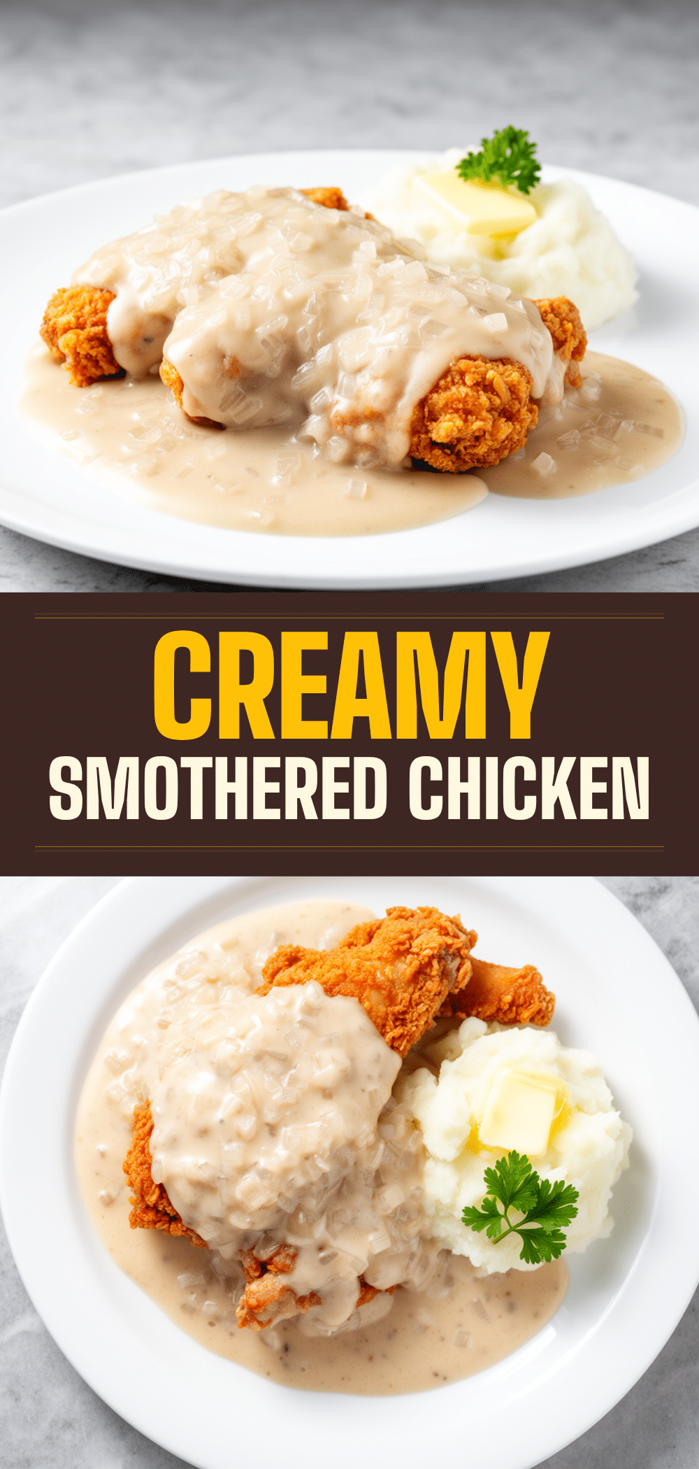 Smothered Chicken: 5-Step Easy Creamy Onion Gravy 5 smothered chicken recipe