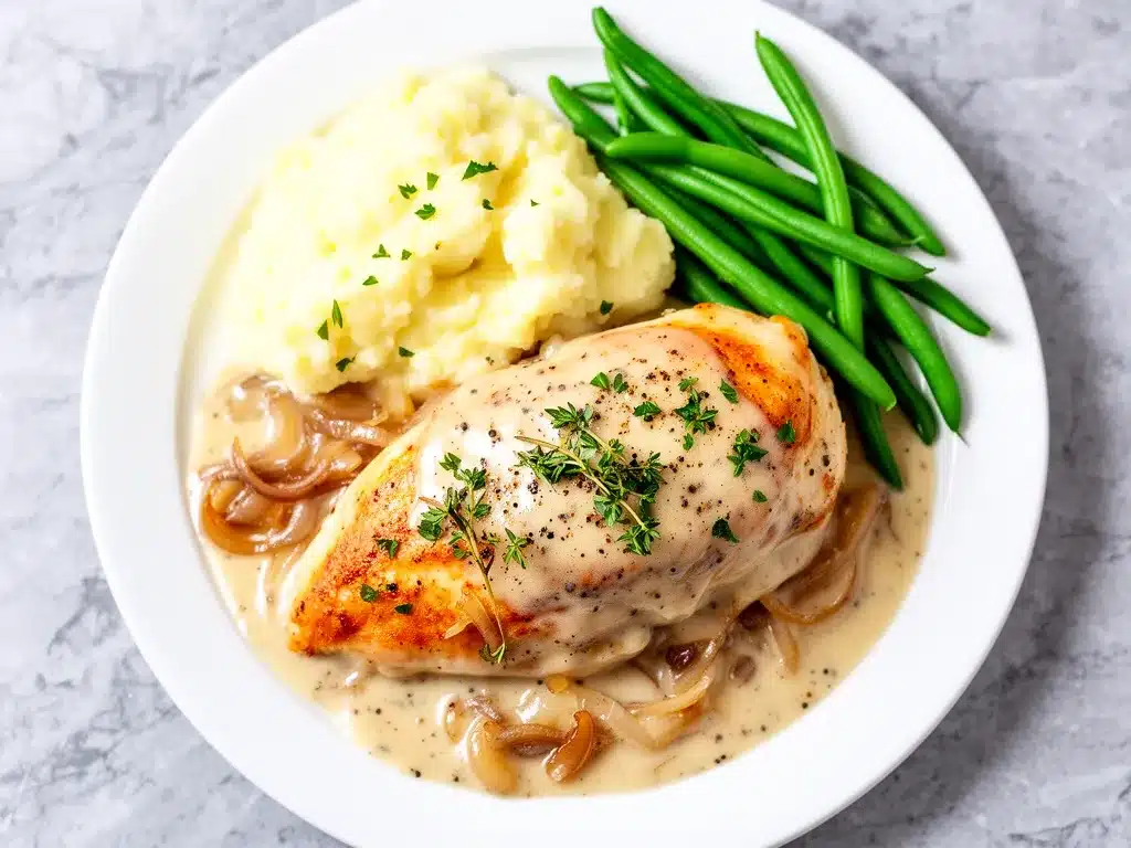 Smothered Chicken with Creamy Onion Gravy Recipe Your Family Will Crave 4 smothered chicken with creamy onion gravy preparation steps