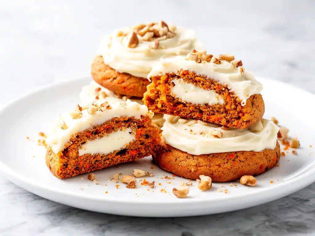 soft frosted carrot cake cookies - featured image