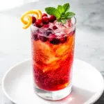 sparkling cranberry ginger mocktail - featured image