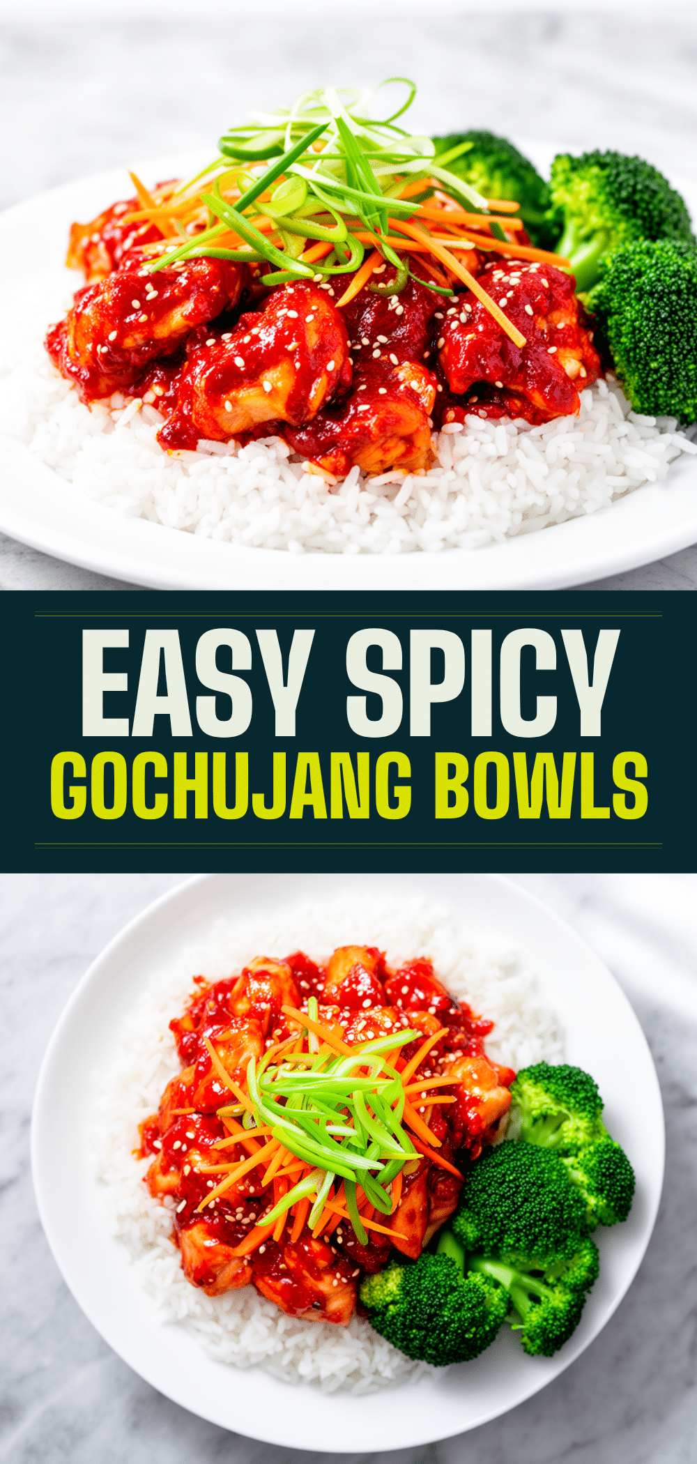 Spicy Korean Gochujang Chicken Bowls Recipe Easy 5-Ingredient Meal 5 spicy korean gochujang chicken bowls recipe